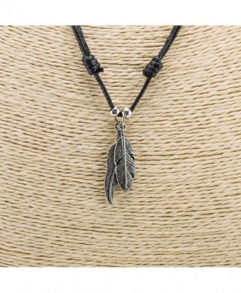 Feather Pendants Colored Adjustable Necklace
