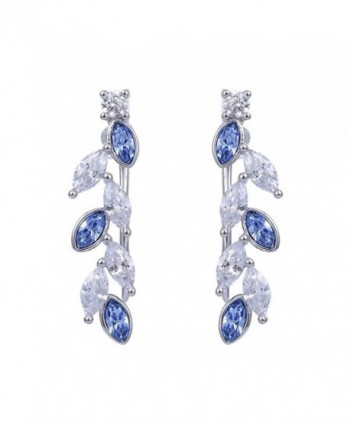 Xuping Black Friday Ear Crawler Earrings Climbers Crystals from Swarovski Women Jewelry Gifts - Sapphire - CL187R6TE0L