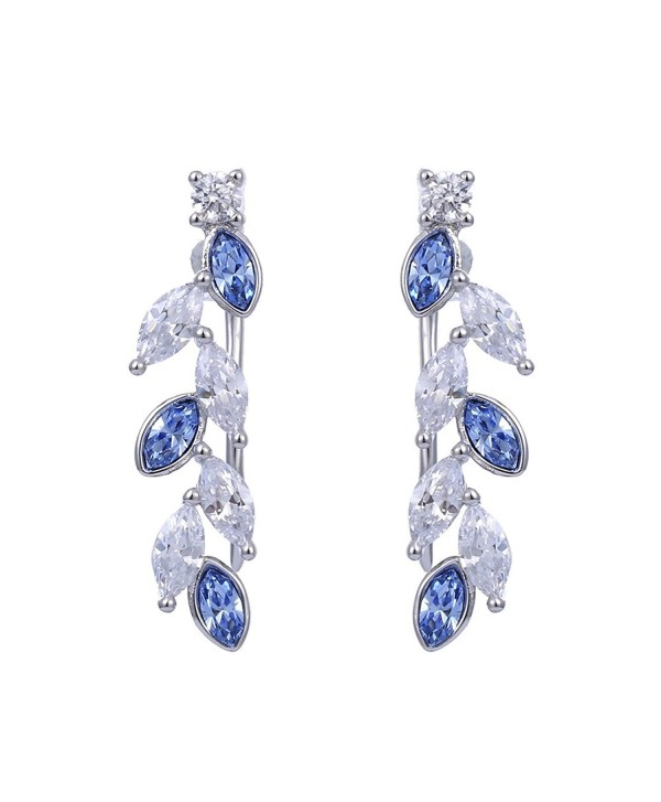 Xuping Black Friday Ear Crawler Earrings Climbers Crystals from Swarovski Women Jewelry Gifts - Sapphire - CL187R6TE0L