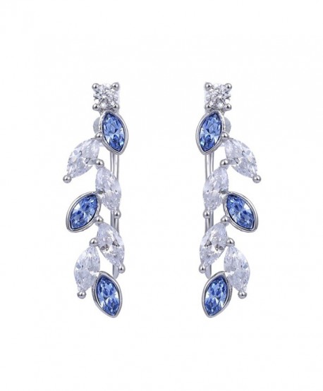 Xuping Black Friday Ear Crawler Earrings Climbers Crystals from Swarovski Women Jewelry Gifts - Sapphire - CL187R6TE0L