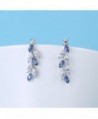 Earrings Climbers Crystals Swarovski Sapphire