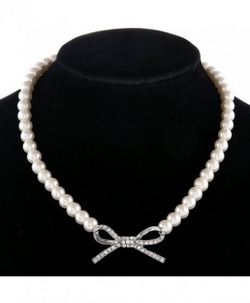 BOCAR Handmade Statement Crystal Jewelry Pearl Collar Pendant Necklace for Women - C612EWU8QZB