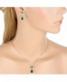 EVER FAITH Silver Tone Necklace Earrings