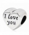 Letter I Love You Charms 925 Sterling Silver Heart Charm for Charms Bracelet - CD182S3O8AY