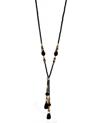 Beaded Rhinestone Necklace Black Color in Women's Chain Necklaces