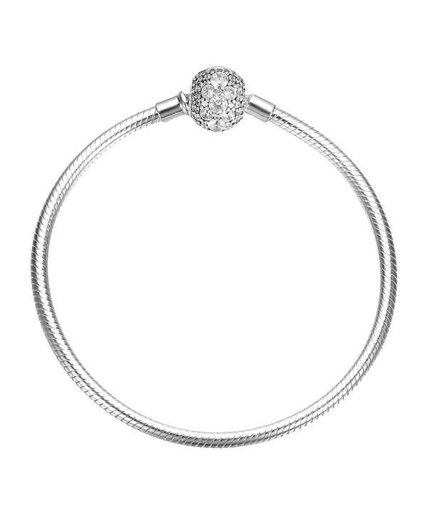 SOUFEEL 925 Sterling Silver Bracelet Crystal Clasp Charm Bracelets Snake Chain Bracelets - CA12M83UHBP