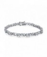 Bling Jewelry CZ Figure Eight Infinity Tennis Bracelet 7in Rhodium Plated - CO11L907WDF