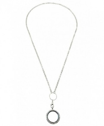 Silvertone Floating Necklace Chrystal Lanyard