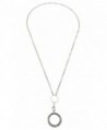 Silvertone Floating Necklace Chrystal Lanyard