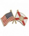 PinMart's Florida and USA Crossed Friendship Flag Enamel Lapel Pin - CW119PEM1NN