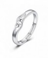 Sterling Silver Knot Ring Band for Women Girls Adjustable Open Ring US Size 5-9 - CW1884IE0DM