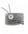 CHRISTINELLE Leather Wrap Bracelet- Beaded Bracelets for Women- Colored Crystal Beads- 36" - CN11Q0ESKTF
