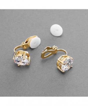 Mariell Carat Clip Earrings Solitaire