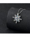 Long Way MSNE170130BU 925 Sterling Silver Snowflake Pendant Necklace with Blue CZ Long Way Fine Jewelry for Women Christmas Gift