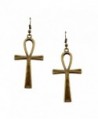 Antiqued Golden Egyptian Ankh Earrings