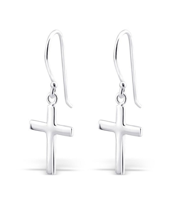 Sterling Silver Cross Silver Earrings- Dangle Earrings Sterling Silver 925 (E2881) - C111MO9QLTB