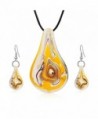 Jardme Jewelry Sets Screw-Type Murano Inspiration Mix Twisted Lampwork Glass necklace - Yellow - CB189UCATIE