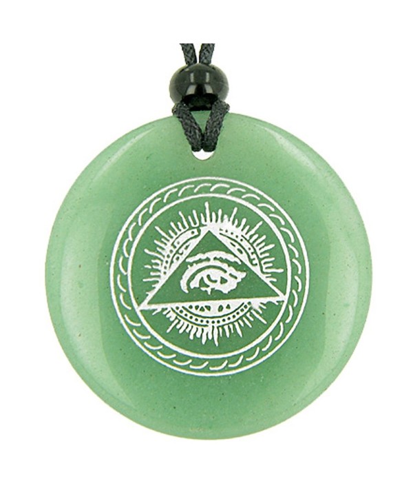 All Seeing Third Eye Amulet Green Quartz Pendant Necklace - CL114RNSKI7