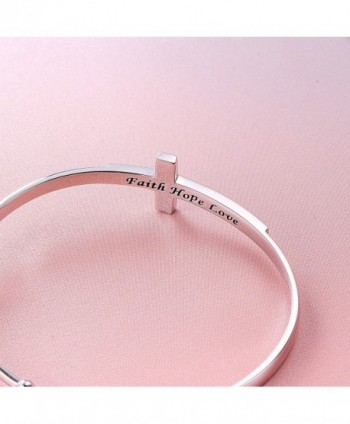 Sterling Silver Engraved Inspirational Bangle in Women's Bangle Bracelets