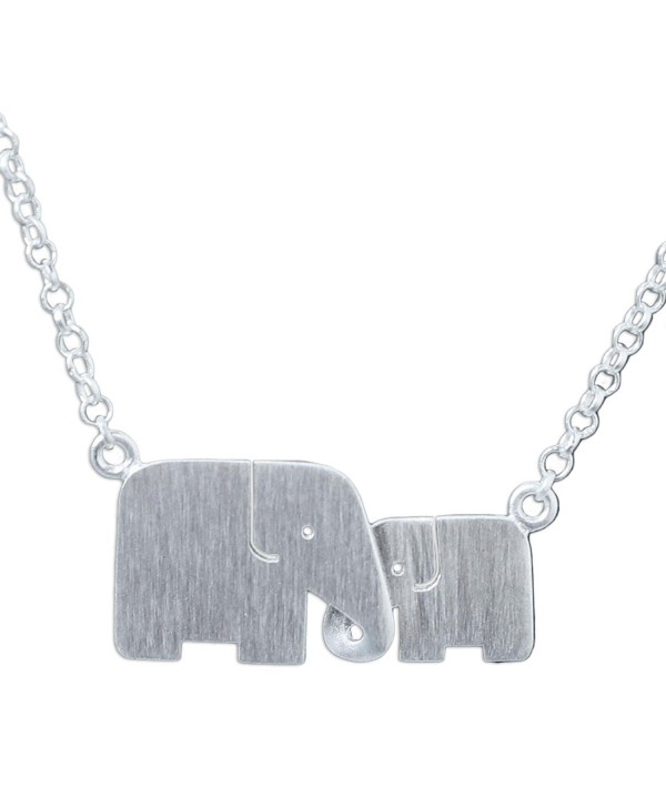 NOVICA .925 Sterling Silver Handmade Elephant Pendant Necklace- 17.5" 'Family Love' - C411CGY7229