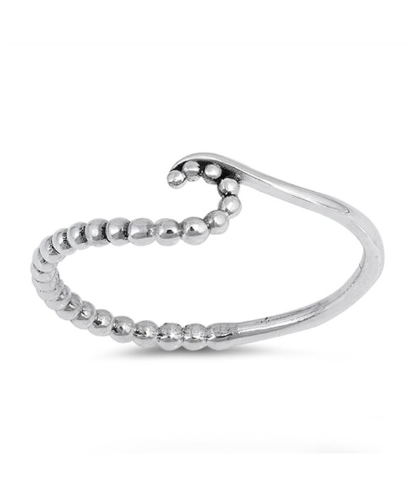 Ball Bead Wave Cute Thin Statement Ring New .925 Sterling Silver Band Sizes 3-10 - CI12OD3QBUB