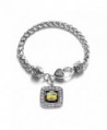 School Bus Driver Classic Silver Plated Square Crystal Charm Bracelet - C711KY4UL2V