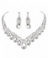 Youfir Rhinestone V shaped Teardrop Necklace - Clear - CF180A2KH5R