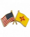 PinMart's New Mexico and USA Crossed Friendship Flag Enamel Lapel Pin - CK11L2LTPNV