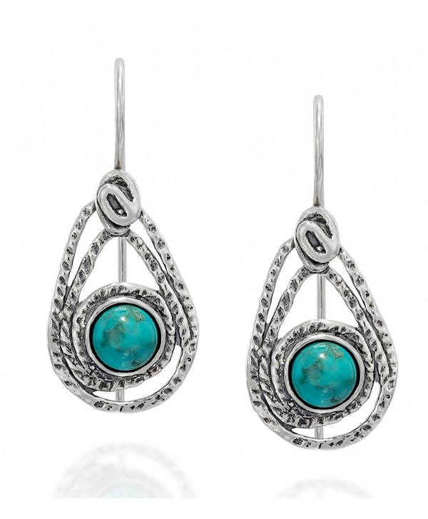 Teardrop Sterling Earrings Turquoise Jewelry - Turquoise - C1187IQGGDX