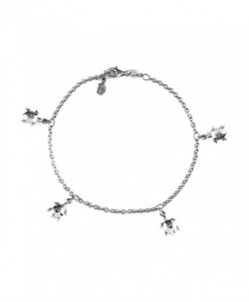 Finejewelers 10 Inches 5 Turtles Ankle Bracelet Sterling Silver - CR11962FXVB