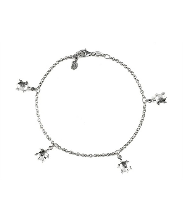 Finejewelers 10 Inches 5 Turtles Ankle Bracelet Sterling Silver - CR11962FXVB