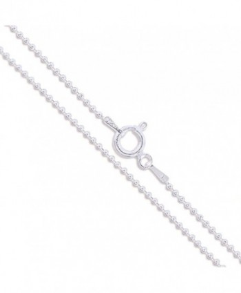 Sterling Silver Italian Ball Bead Chain 1mm 1.2mm 1.5mm 1.8mm 2.2mm 925 Italy New Dog Tag Necklace - C011EYZRIAD