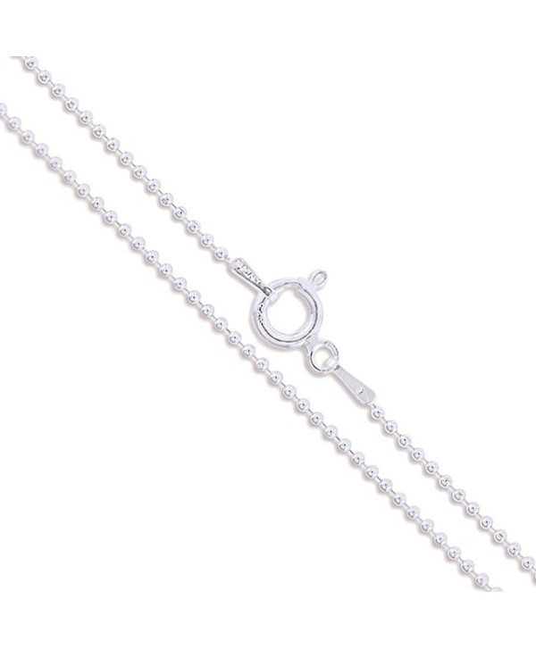 Sterling Silver Italian Ball Bead Chain 1mm 1.2mm 1.5mm 1.8mm 2.2mm 925 Italy New Dog Tag Necklace - C011EYZRIAD