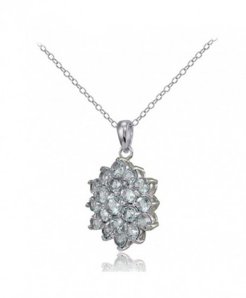 Sterling Silver Genuine Aquamarine Necklace