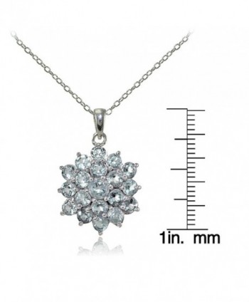 Sterling Silver Genuine Aquamarine Necklace in Women's Pendants