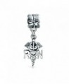 Bling Jewelry Nurse Caduceus Dangle Bead Charm .925 Sterling Silver - CV11G6CID8J