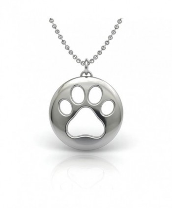 The Best Pet Lover Gift- .925 Sterling Silver 18 inch Necklace with a Dog Cat Paw Symbol Pendant - CS12G7FMJD9