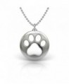 The Best Pet Lover Gift- .925 Sterling Silver 18 inch Necklace with a Dog Cat Paw Symbol Pendant - CS12G7FMJD9