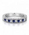 Created Sapphire Sterling Silver Wedding