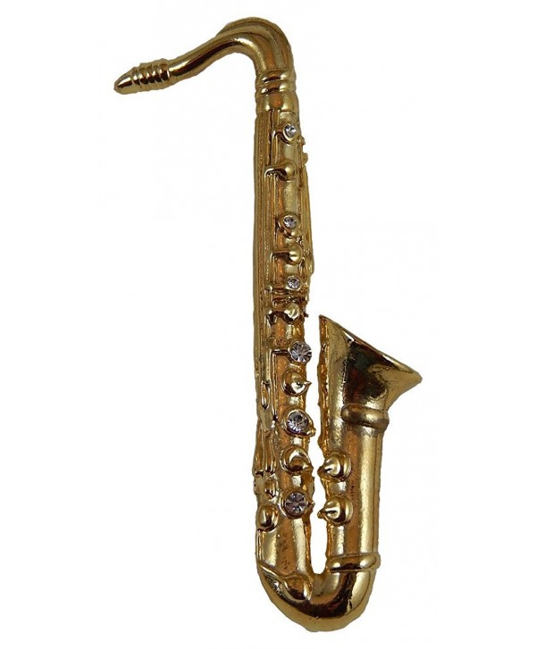 Saxophone Pin with Rhinestones - CZ12OCHA3NC
