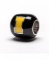 Hawkeyes Black Yellow Block Round in Women's Charms & Charm Bracelets