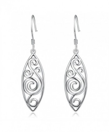 925 Sterling Silver Polished Filigree Drop Dangle Earrings - C1185OYLZHE