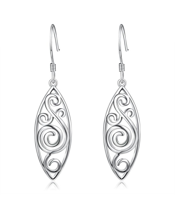 925 Sterling Silver Polished Filigree Drop Dangle Earrings - C1185OYLZHE