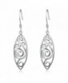 925 Sterling Silver Polished Filigree Drop Dangle Earrings - C1185OYLZHE