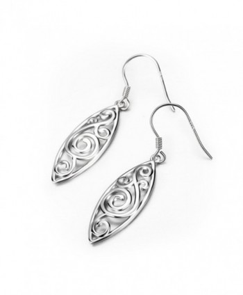 Sterling Silver Polished Filigree Earrings