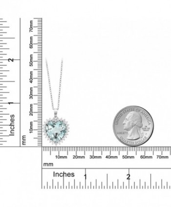 Sterling Created Aquamarine Pendant Necklace in Women's Pendants