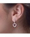 Sterling Silver Garnet Heart Earrings in Women's Drop & Dangle Earrings