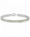 Peridot Tennis Bracelet Sterling Silver Rhodium Nickel Finish S Design 4.75 Carats - CF111PM0R2P