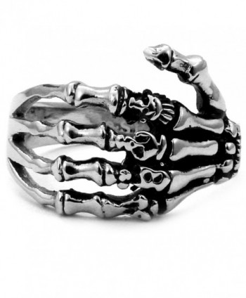 Stainless Steel Biker Ring with Gothic Skeleton Hand - Crazy2Shop - CF1145DB0RR