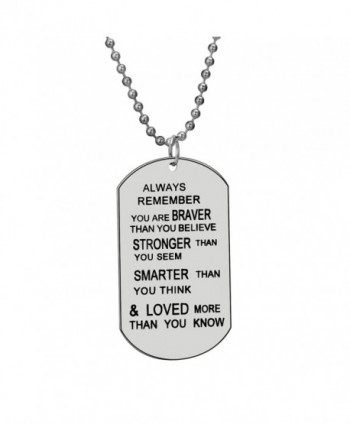 Always Remember You Are Braver Than You Believe Jewelry Pendant Necklace Inspirational Gifts - CO12NGIXDE5